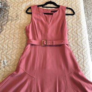 White House Black Market belted flair dress